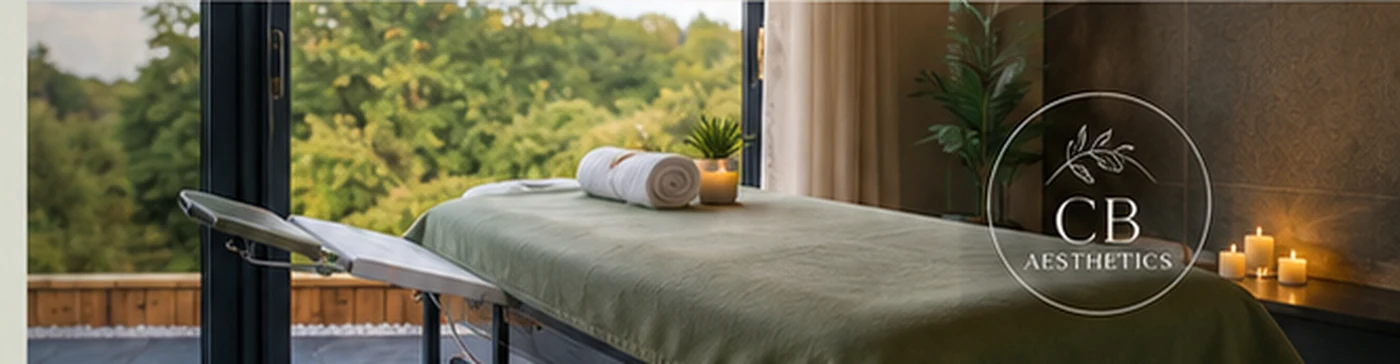 Calm CB Aesthetics treatment room overlooking the countryside